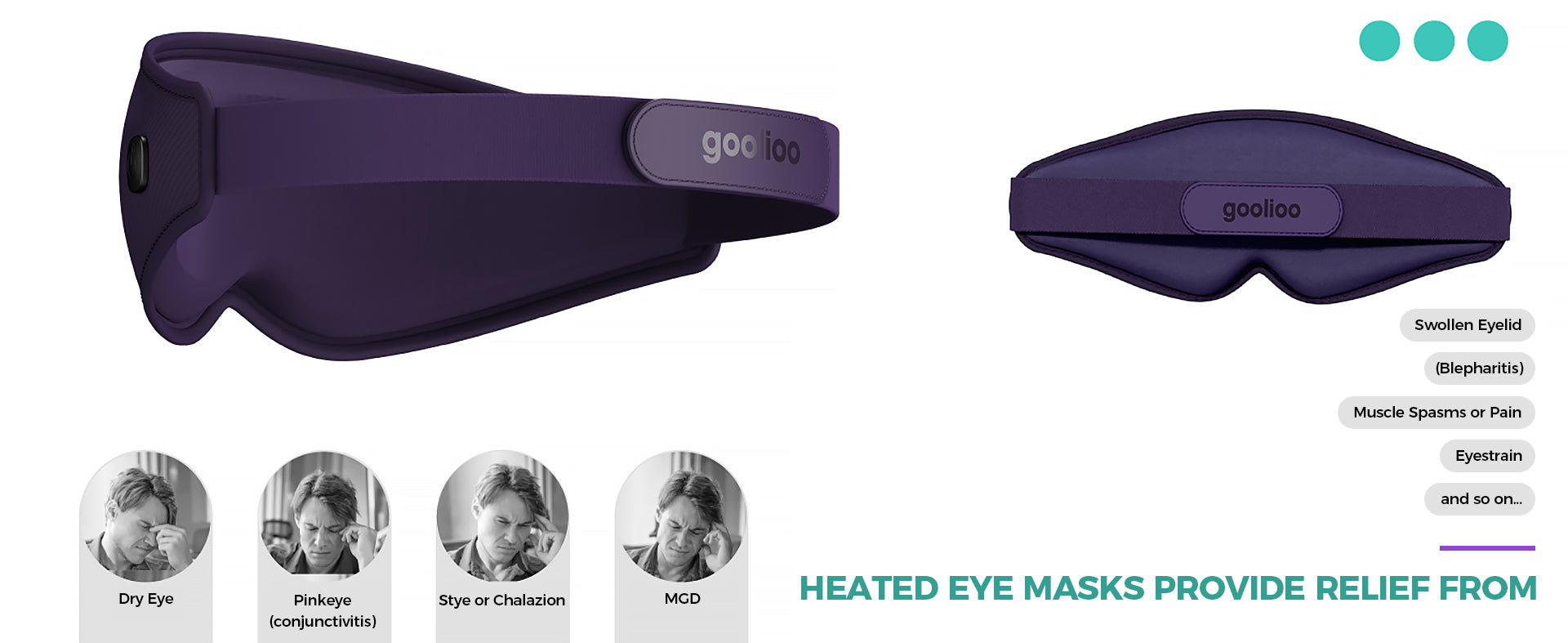 The Goolioo heated mask is perfect for people sufer Dry Eye,Pinkeye,Stye or Chalazion,MGD and so on