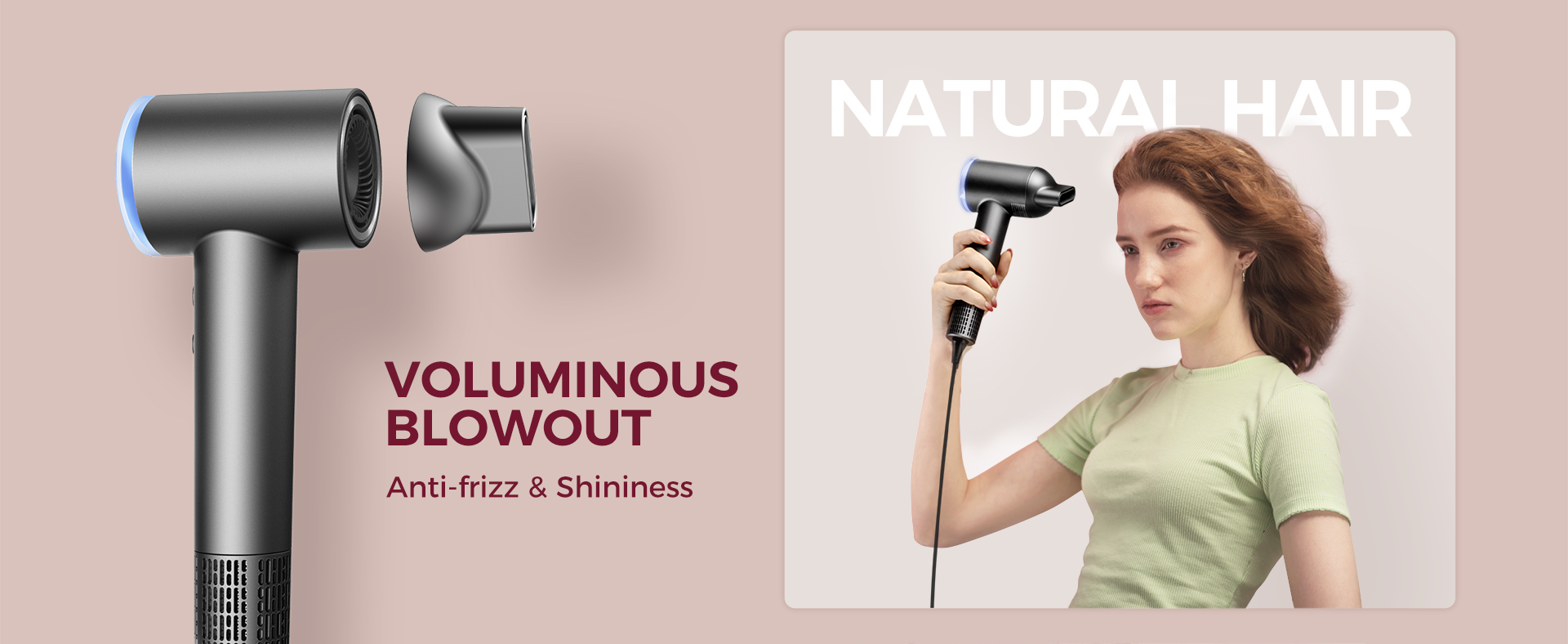 The goolioo high speed hair dryer feature columinous blowout,which is anti frizz & shininess