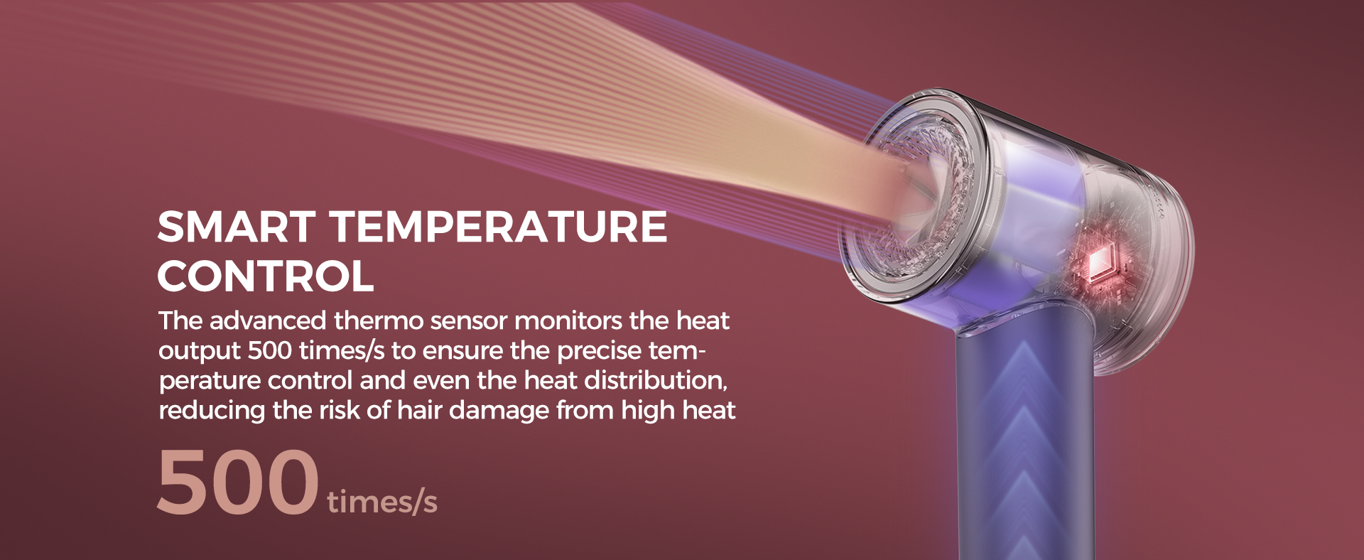 The goolioo high speed hair dryer has the smart temperature control system